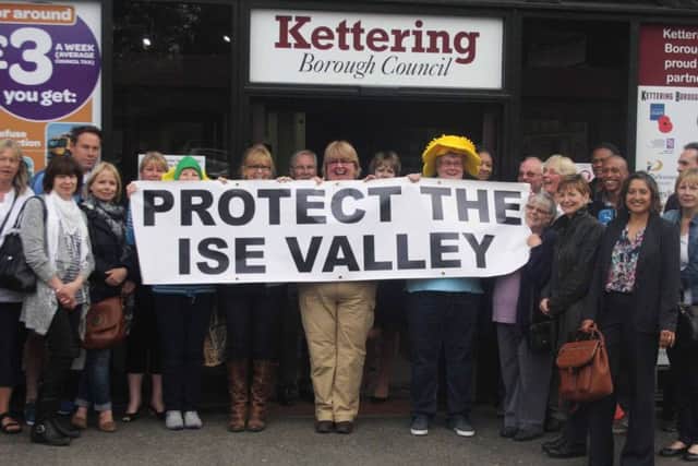 Protestors at last night's planning meeting.