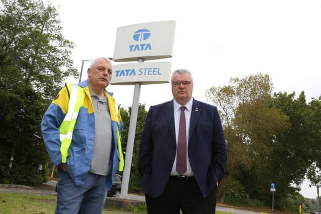 Corby Tata multi-union chairman Dougie Fairburn and Community Union General Secretary Roy Rickhuss. NNL-160519-154310001