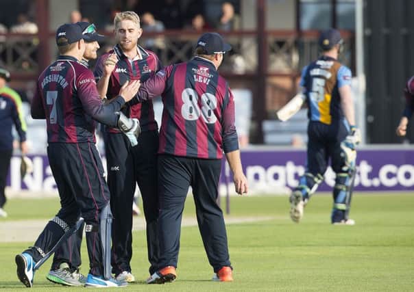 The Steelbacks celebrated a win at the County Ground (picture: Kirsty Edmonds)