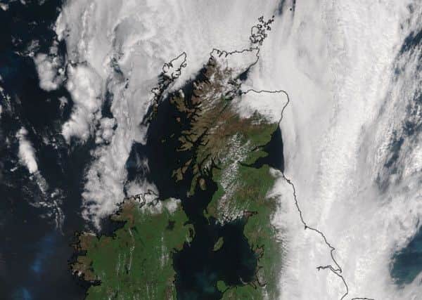 The University of Dundee released the image which shows clear skies over most of Scotland apart from the far north. NNL-160106-165538001