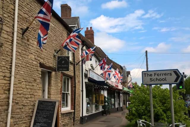 Some of the flags in Higham Ferrers