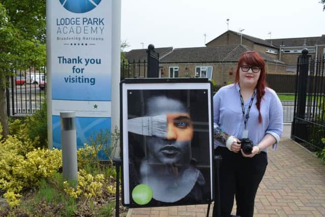 Chloe Burnham of Lodge Park Academy with her winning design