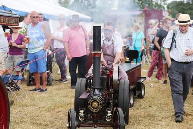 Hollowell Steam 2015 and Heavy Horse Show. Alan Gent on his steam engine