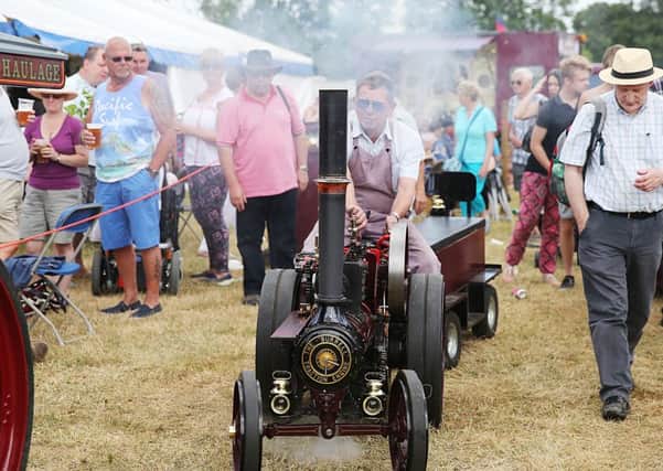 Hollowell Steam 2015 and Heavy Horse Show. Alan Gent on his steam engine