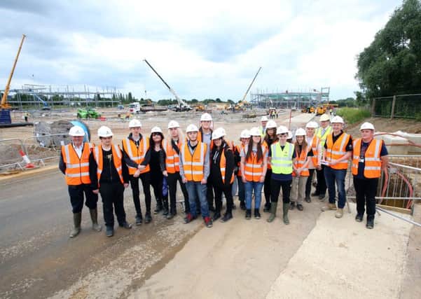 Youngsters from the Prince's Trust in Rushden and Wellingborough after their tour of the Rushden Lakes site
