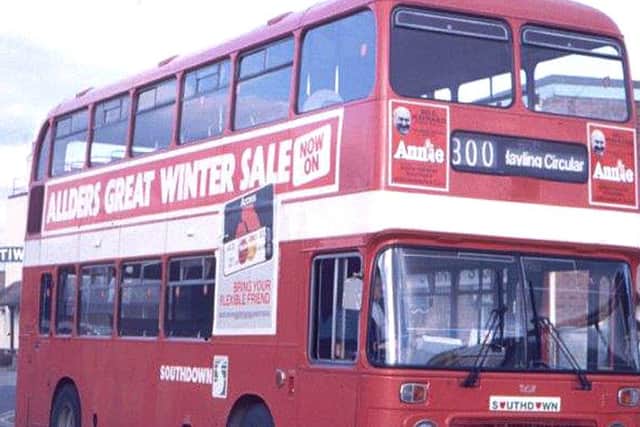 Vintage buses on display