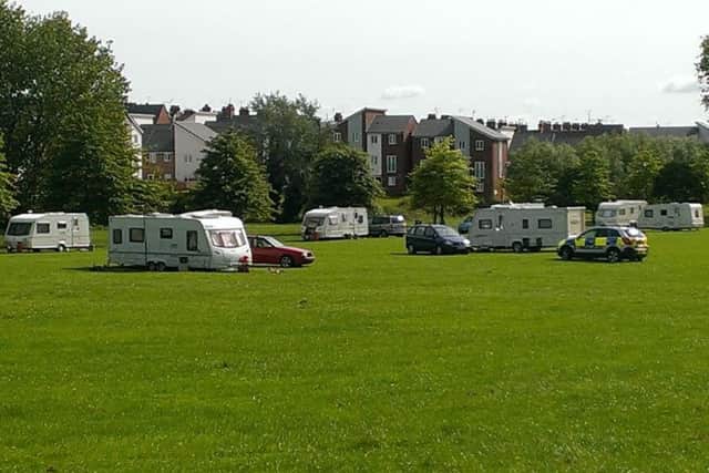 The caravans at Castle Fields in Wellingborough