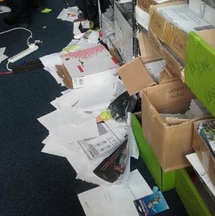 The mess left after the break-in