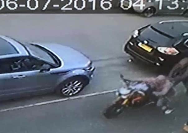 CCTV of the bike being stolen.