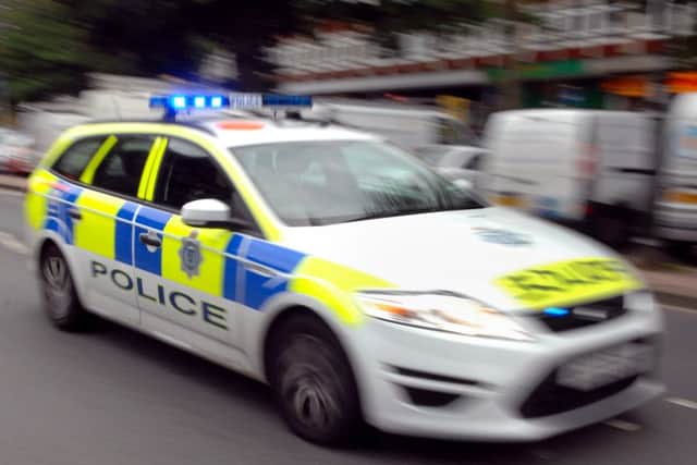 The car stopped at Great Doddington with the suspects running off, but after a foot chase four were arrested.