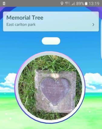 A memorial tree for Jaqualine Stewart has been used as a Pokestop in Pokemon Go NNL-160721-165627001