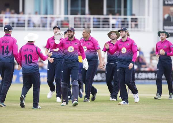 The Steelbacks celebrated a stunning win against Durham (pictures: Kirsty Edmonds)