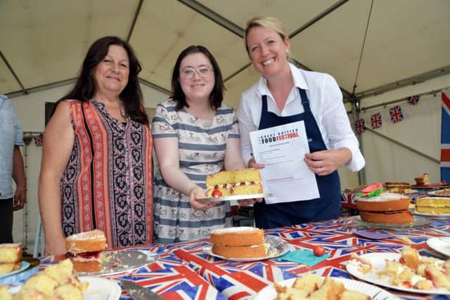 Sweet tooth....judges, Rosana Olivares, Gabriella Clarke and Miranda Gore Browne cake judging at the food festival.
PICTURE: ANDREW CARPENTER