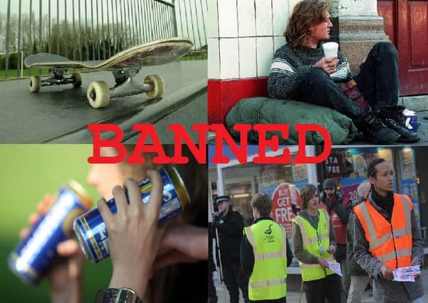 A number of items are now banned in Kettering's town centre.