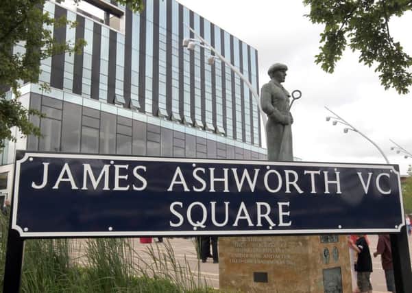The Christmas market is being held in James Ashworth VC Square