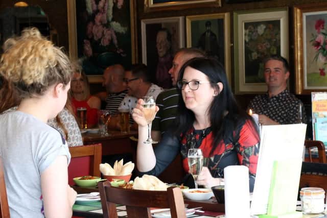Customers enjoying food and drink at the grand opening of the Paletto Lounge on Corporation Street in Corby NNL-161008-213045009