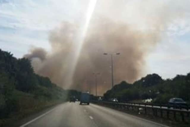 Smoke could be seen from the A45