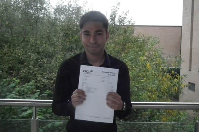 Dylan Birk with his results.