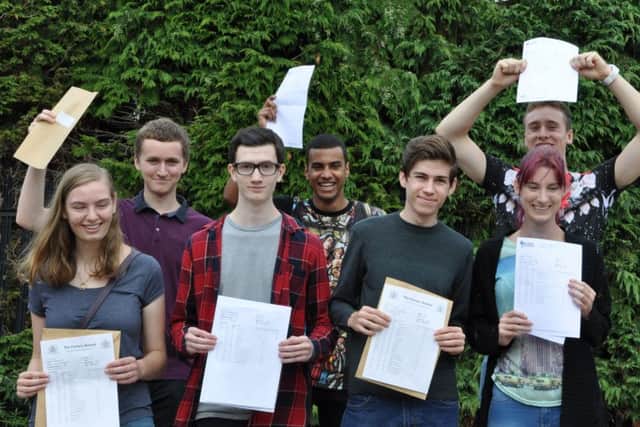 East Northamptonshire College students celebrating their results