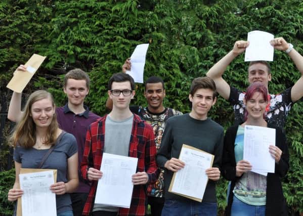 East Northamptonshire College students celebrating their results