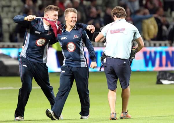 AIMING FOR MORE GLORY - Ben Duckett and Rob Keogh enjoy the Steelbacks' 2013 finals day success, and Duckett is hoping to help Northants to glory again this weekend