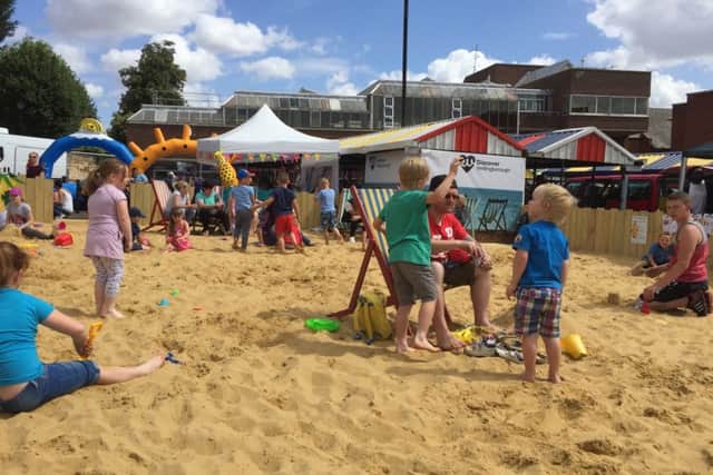 Children playing at Wellingborough's own beach