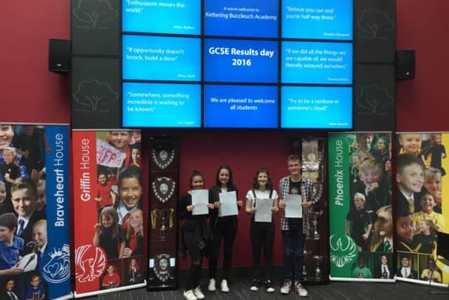 Some of Buccleuch's students celebrating their GCSE results