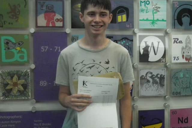 Sam Blackman with his results.