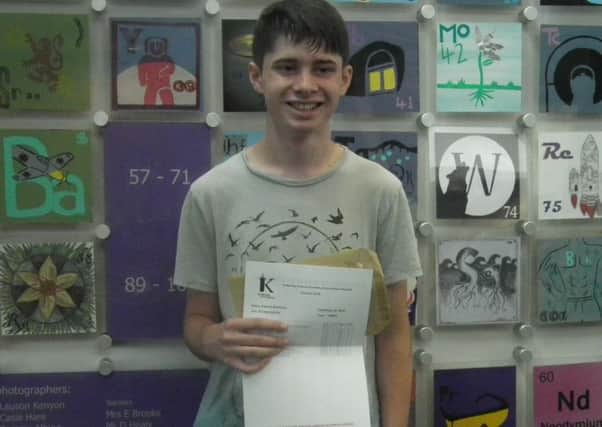 Sam Blackman with his results.