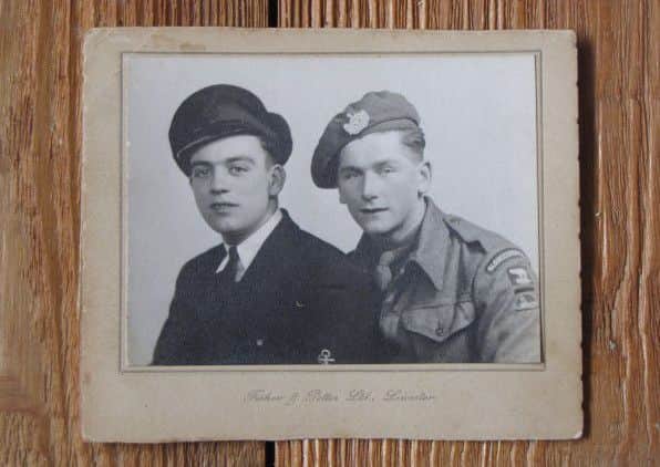 Mr Moore in his uniform with comrade Ken
