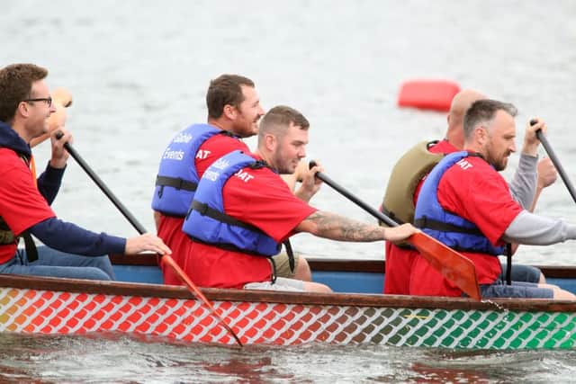 Dragon Boats: Kettering: Rotary Clubs' Dragon Boat Race 2016 for Cransley Hospice and Lakelands Hospice. Sunday September 5, 2016 NNL-160409-210844009