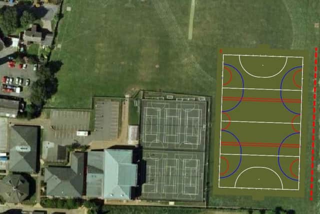 The proposed pitch location.