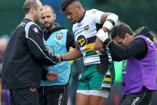 Luther Burrell was forced off at Allianz Park (picture: Sharon Lucey)