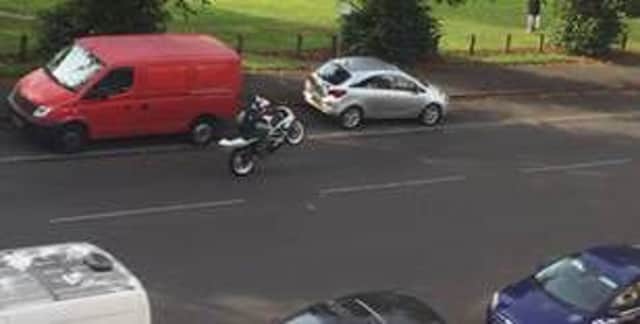 A motorcyclist was handed an ASBO warning for pulling wheelies in Kingsley. His bike may now be destroyed.