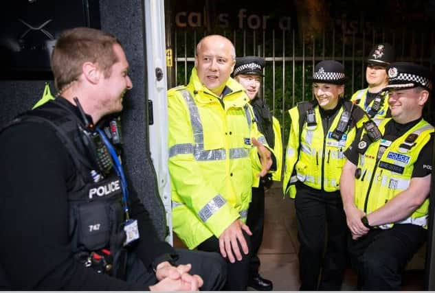 Police and Crime Commissioner Stephen Mold (centre) with Special Constables