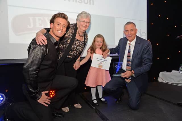 Young achievers award winner Jessica Wilson with Jon Moses and sponsors Georgina and David Jeyes of Jeyes of Earls Barton.
PICTURE: ANDREW CARPENTER