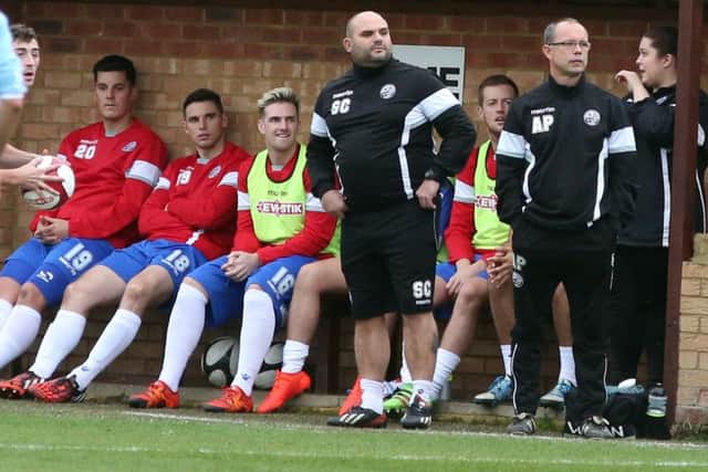 Andy Peaks watches on during his team's FA Trophy success