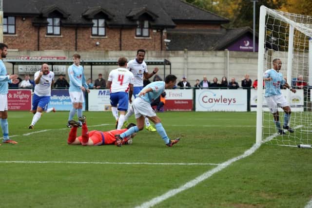 Jack Ashton heads off to celebrate after scoring Diamonds' goal