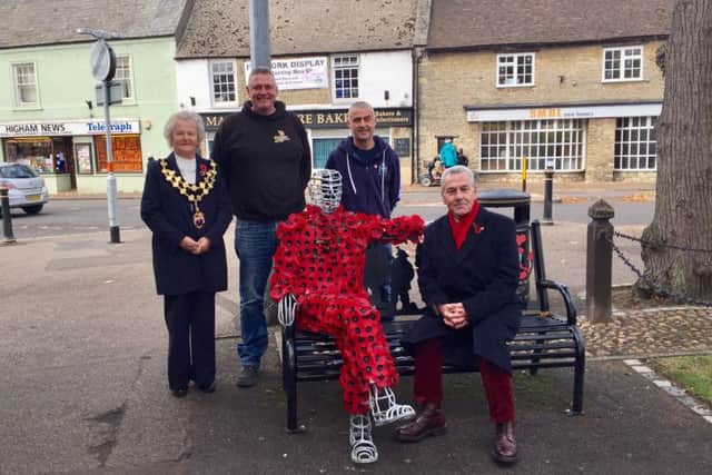 Yesterday's unveiling of the Poppy Man in Higham Ferrers