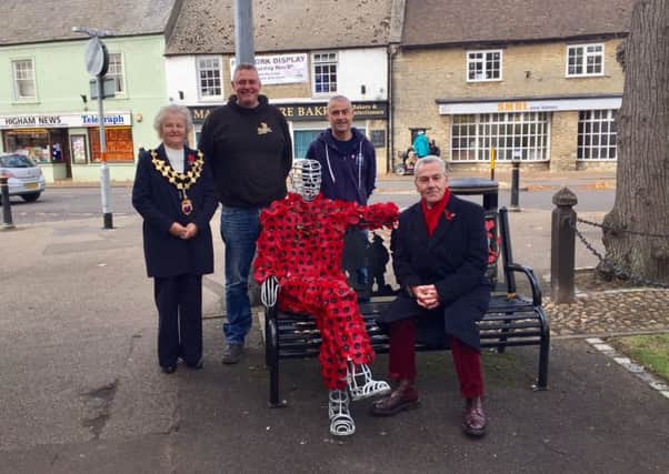 Yesterday's unveiling of the Poppy Man in Higham Ferrers