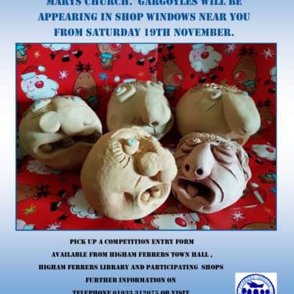 Gargoyles will soon be hidden in shop windows around Higham Ferrers