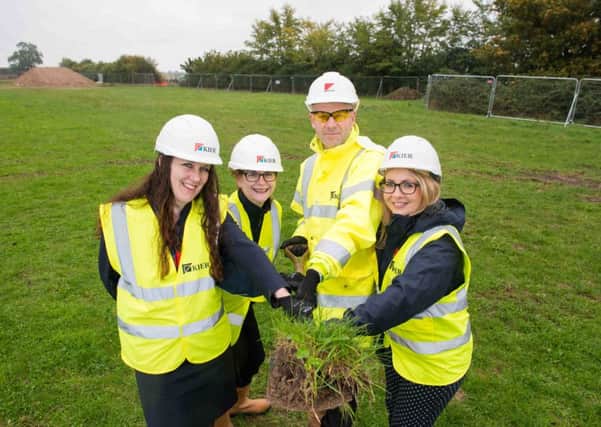The turf cutting for the development in Raunds