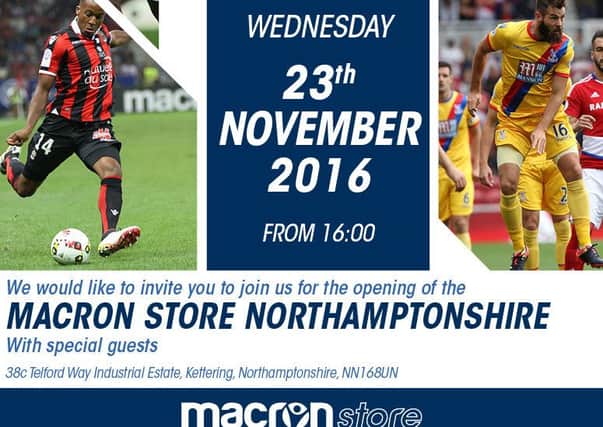The promotional poster for the new Macron store.