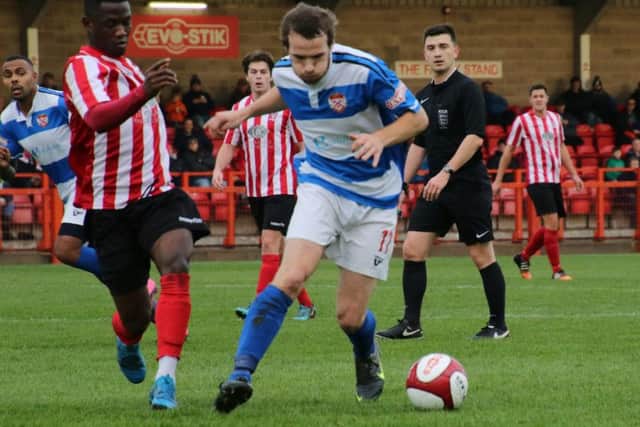 James Brighton suffered a knee injury during Kettering Town's FA Trophy defeat at Witton Albion