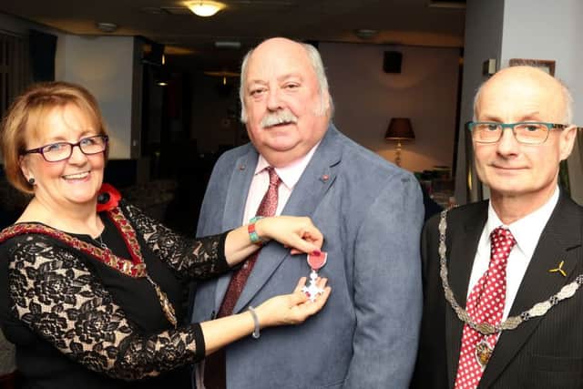 Corby mayor Julie Riley with Mick Rodden