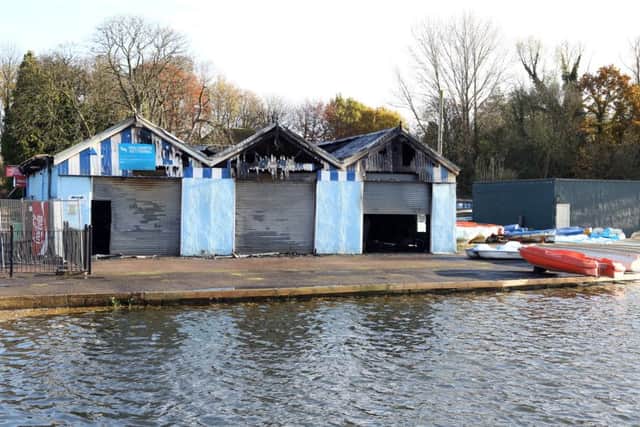 The boathouse after the fire