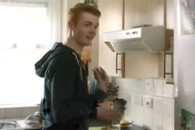 Handout still taken from video issued by the Advertising Standards Authority of a Heinz advert that teaches viewers how to use tin cans to drum out a song which has been banned for encouraging behaviour that risks health and safety.