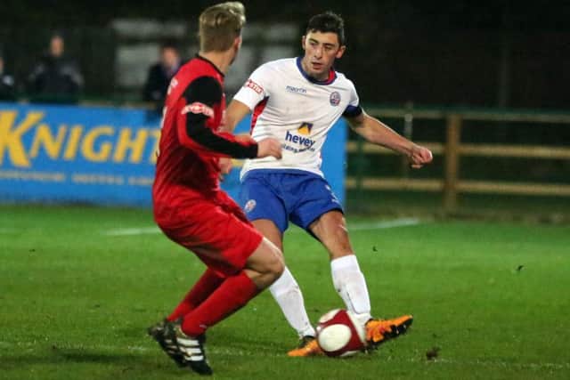 Sam Brown in action for Diamonds during the draw with Market Drayton