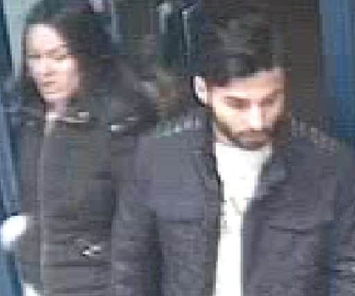 Police want to trace these two people believed to have taken an IPhone from a Northampton shop before brandishing a knife on the pursuing sales assistant.