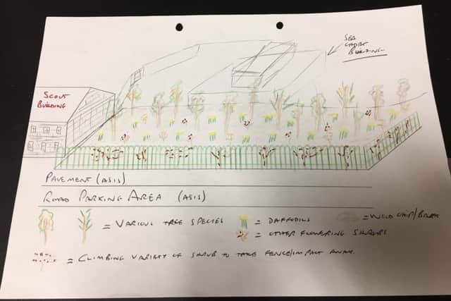 A sketch of the plans for the site